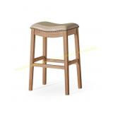Maven Lane Adrien Saddle Barstool, Oak/Bone