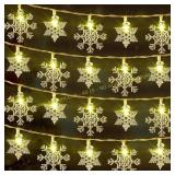 20 FT Snowflake Lights, 40 LED Warm White