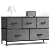 ZUNMOS 5 Drawer Fabric Dresser, Grey