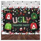 2 Ct. AIBIIN 7x5ft Ugly Sweater Party Backdrop