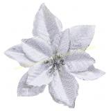 2 Ct. Winlyn Silver Glitter Poinsettia Ornaments