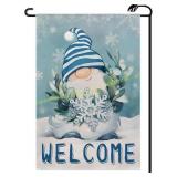 2 Ct. (Brand?) 12x18in Winter Gnome Garden Flags