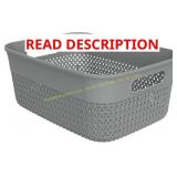 4ct. Unbranded MediumStorageBasket, 10 Quart, gray