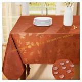 Smiry 60x120 Inch Rectangle Tablecloth, Rust