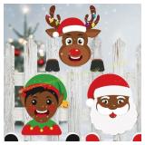 2ct Set of 3 Christmas Fence Peeker Yard Signs