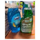 Dawn Ultra Dish Soap & Simple Green Cleaner