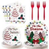 G1ngtar Christmas Tree Party Plate Supplies