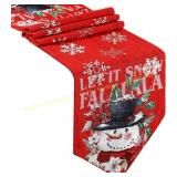 Boao Christmas Table Runner (Red, Snowman)