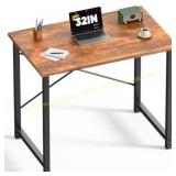 32 Inch Black/ Brown top Computer Desk, Simple Mod