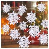 3ct. JOHOUSE 12PCS Snowflake Decorations