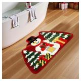 PRELETOCH 20x32in. Christmas Bath Mat, Red