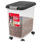 IRIS USA Dog Food Bin, 30lbs, Wheels