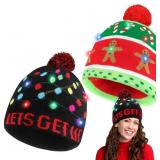 Blowata Light Up Christmas Knit Beanie Hat