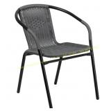 Flash Furniture Gray Aluminum Stackable Chair & Ta