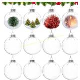 2 Ct. Snlkml 2.36in. Clear Plastic Christmas Balls