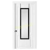 No Tools Black Over the Door Mirror 14x50 w hooks