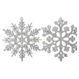 2 Ct. Silver Glitter Snowflake Ornaments (36pk)