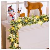 6.2FT Pre-lit Olive Garland, 20 LED Lights