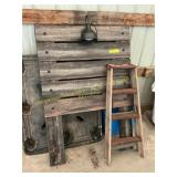 Twin head board and ladder