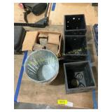 Metal buckets, 6x6 bolt down base
