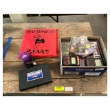 Seat cushion, magazines, games