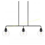 Hampton Bay 3-Light Matte Black Island Pendant