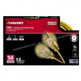 Husky 100ft 14/3 Heavy Duty Extension Cord, Yellow