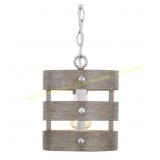 Progress Brushed Nickel Mini-Pendant, Gray Wood