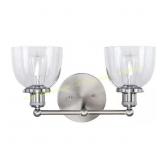 HDC Evelyn 16.25 in. 2-Light Nickel Vanity Light