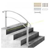 VEVOR Handrails for 1-4 Outdoor Steps, White Iron