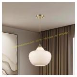 Monteaux 1-Light Gold Pendant w/ Rib Glass Shade
