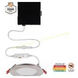 2 Ct CE 4in Round LED Canless Recessed Light White
