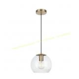 HDC 1-Light Antique Brass and Glass Mini-Pendant