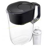 10-Cup Water Filter Pitcher, Black + Filter