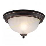 Intertek 11.25 in 2-Light Bronze Flush Mount Light