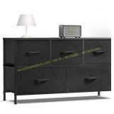 ZUNMOS 5 Drawer Fabric Dressers, Black