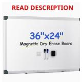VUSIGN Magnetic White Board 36"x24" Kit