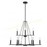 Monteaux 9-Light Black Tiered Candle Chandelier