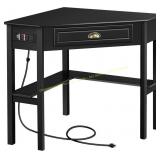 Yaheetech L Shaped Desk w/ Charging Station