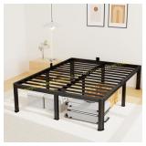 14" Full Metal Bed Frame, 3500 lbs, Black