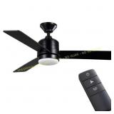 Hampton Bay 44in Black Fan w/ Light & Remote