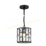 HDC Kristella 1-Light Black Crystal Pendant Light