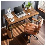 40 Inch Computer Desk w/Drawers, Rustic/Modern