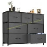 CONCETTA 7-Drawer Fabric Dresser, Gray