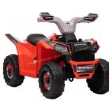 Aosom Kids ATV Quad Car, 6V Ride on Toy, Red