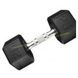 25lb Hex Dumbbell, Single Weight, Black