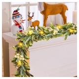 Ethlomoer Flocked Olive 6.6FT Garland