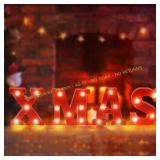 Vanleonet 4 LED Marquee XMAS Light Up Letters Deco