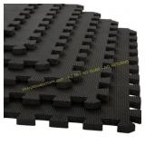 Stalwart Foam Floor Tiles, 24 Sq Ft, Black