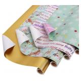LaRibbons 17in   10ft Wrapping Paper Roll, 4 Rolls